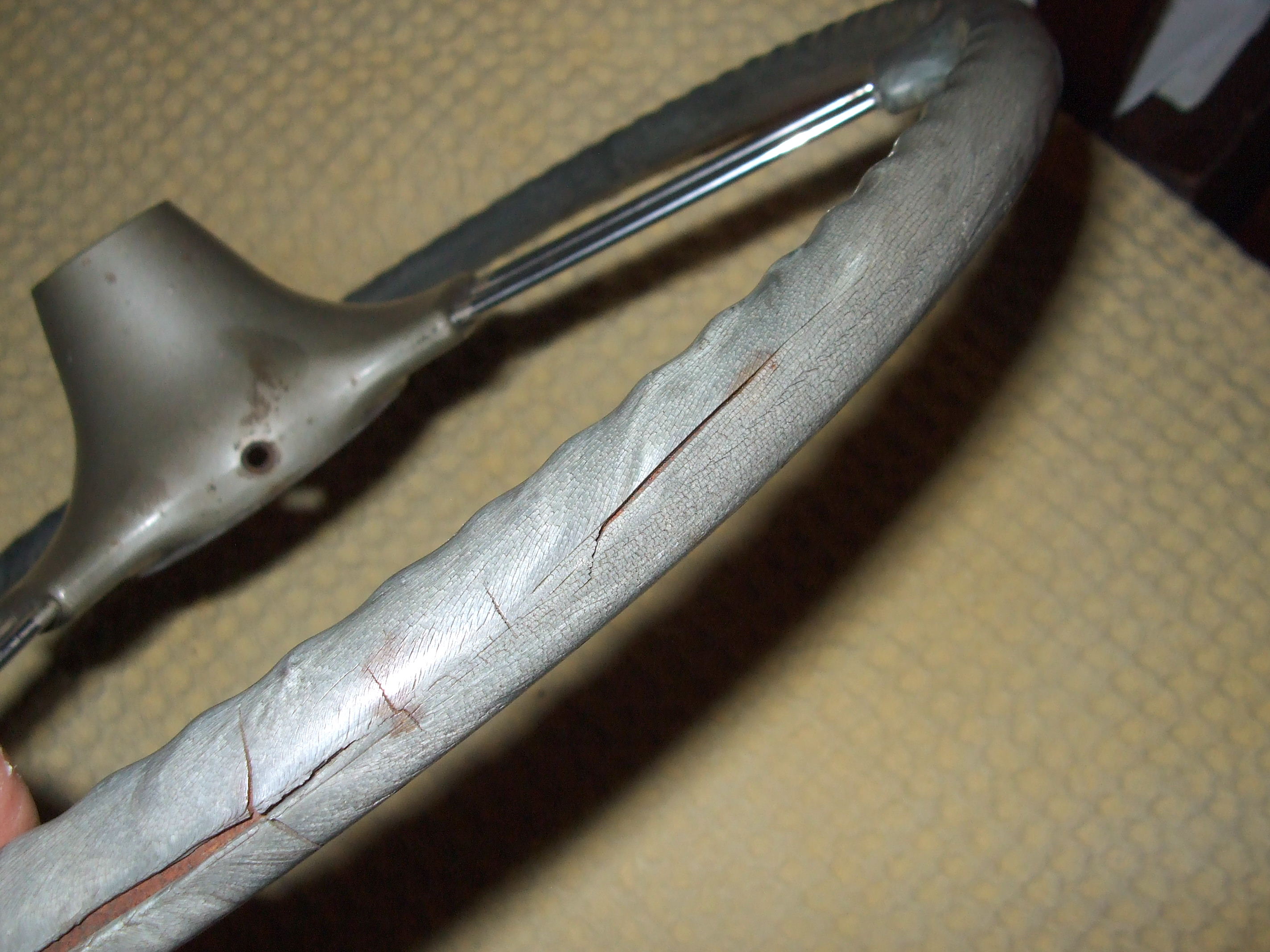 Cracked bakelite steering wheel 2.JPG