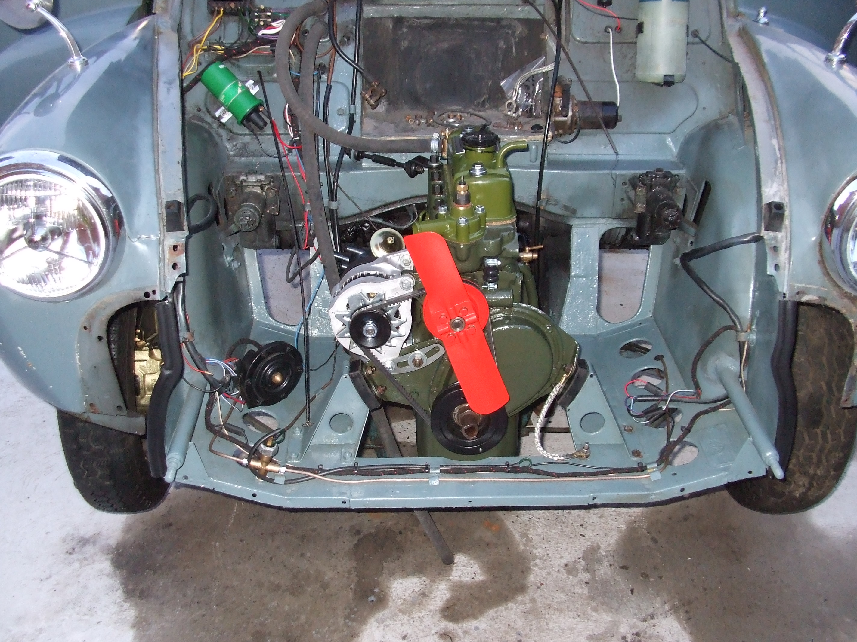 948 engine in place with wiring attached.JPG