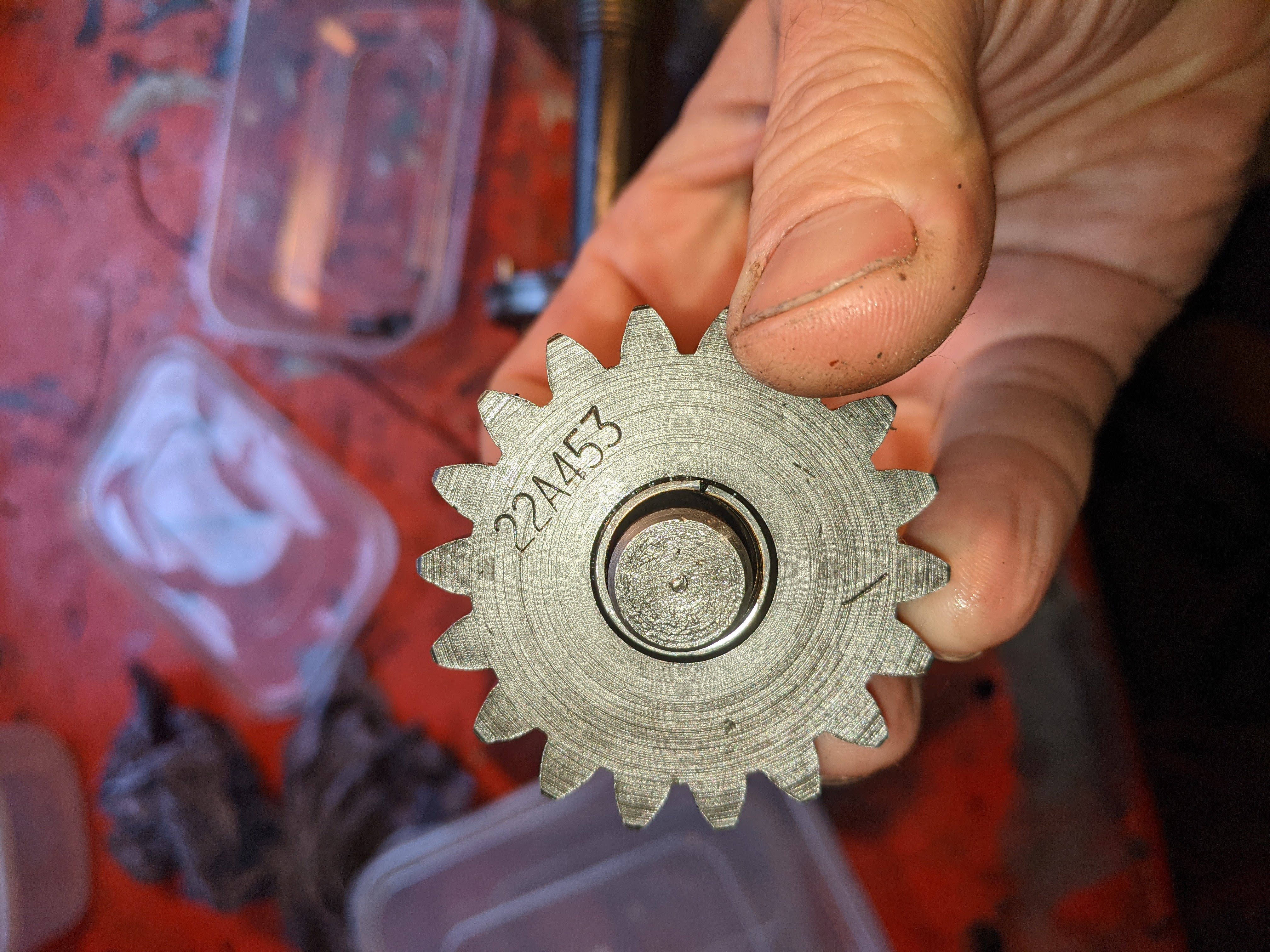 worn reverse idler bush