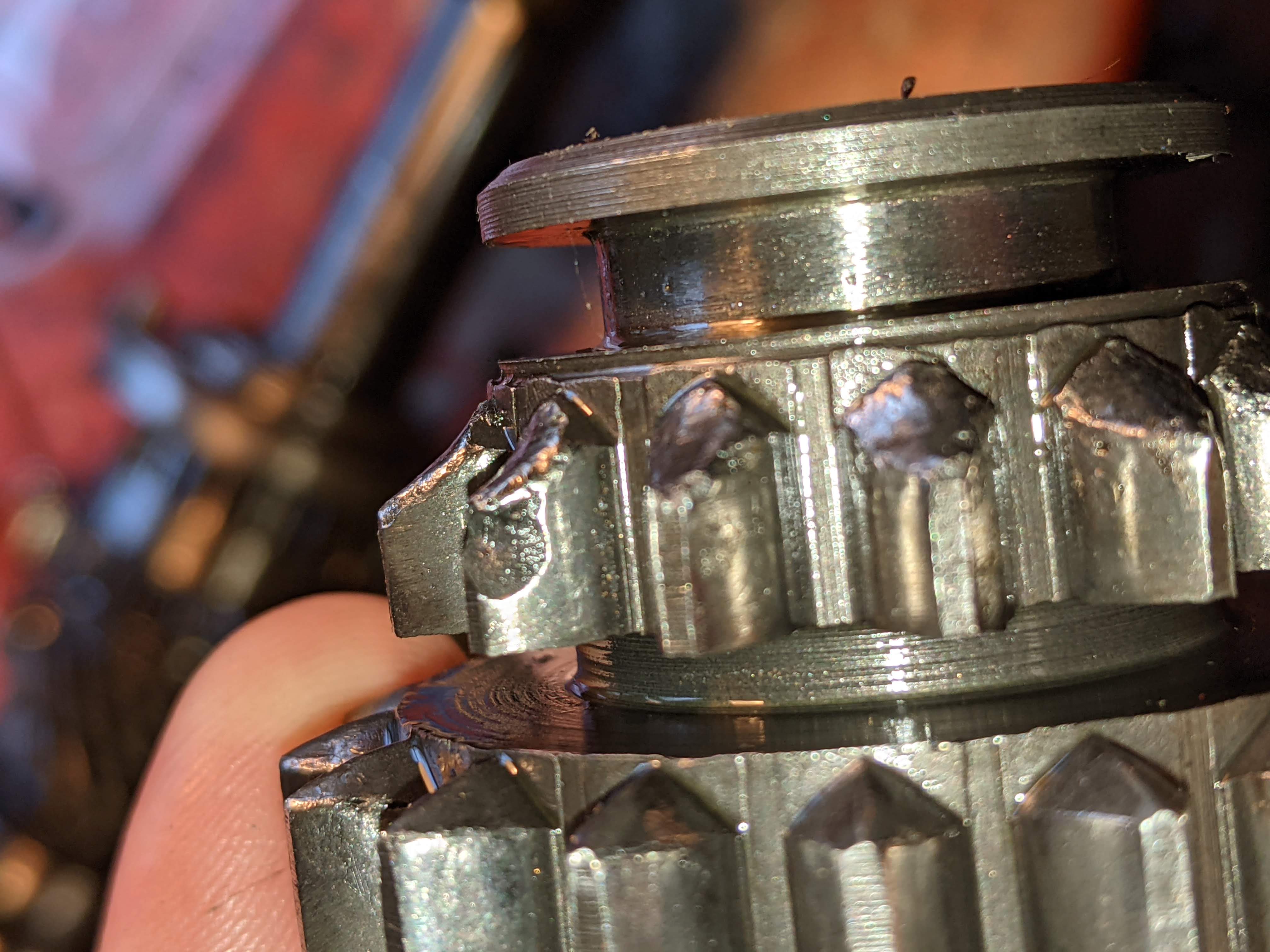 damaged reverse idler teeth
