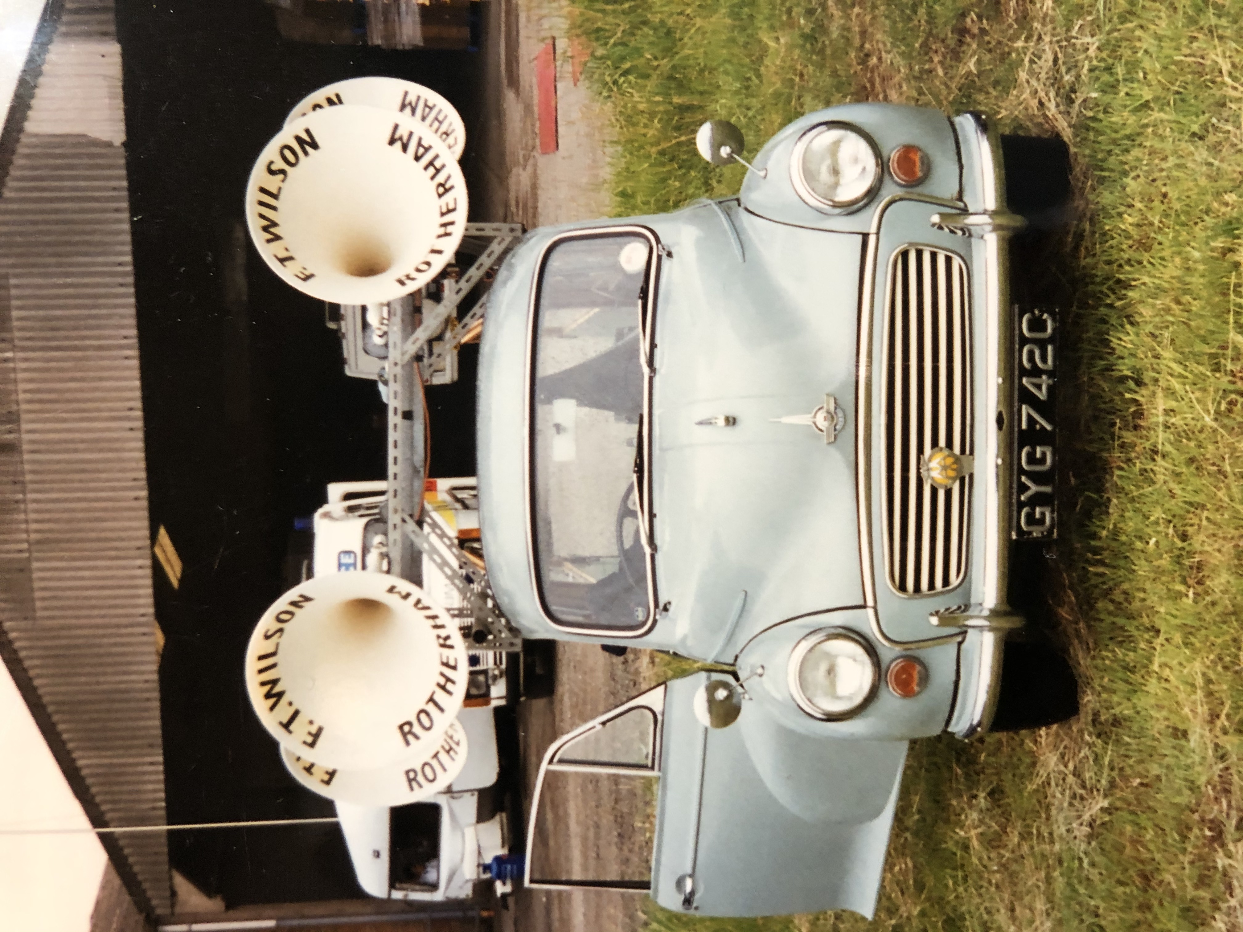 Public address vehicle for a local business. The chaps father had bought the vehicle new in 1965 and this is how it earned its living until the owner retired.