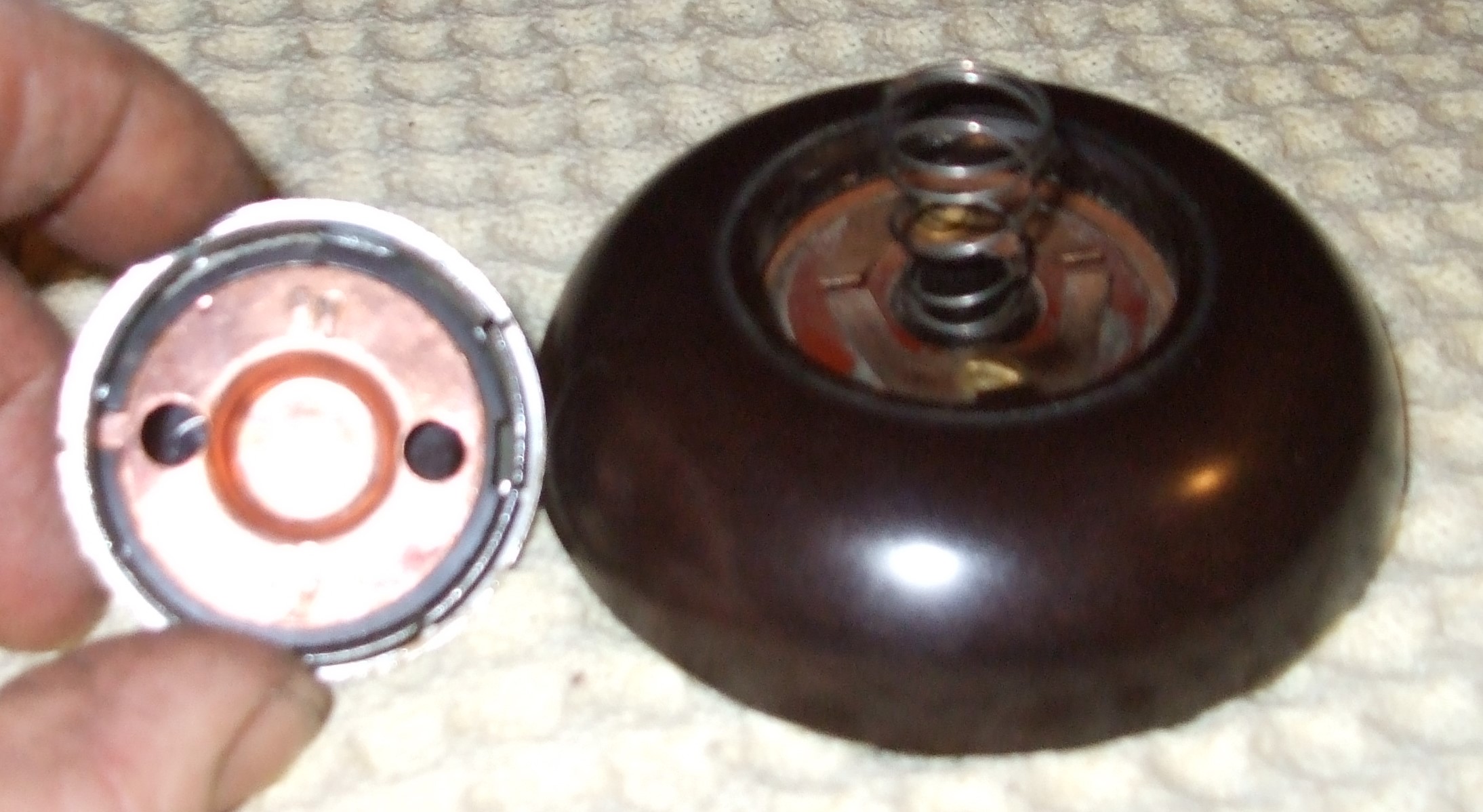 Morris Minor early horn push, MM or Series 2, internal components.JPG