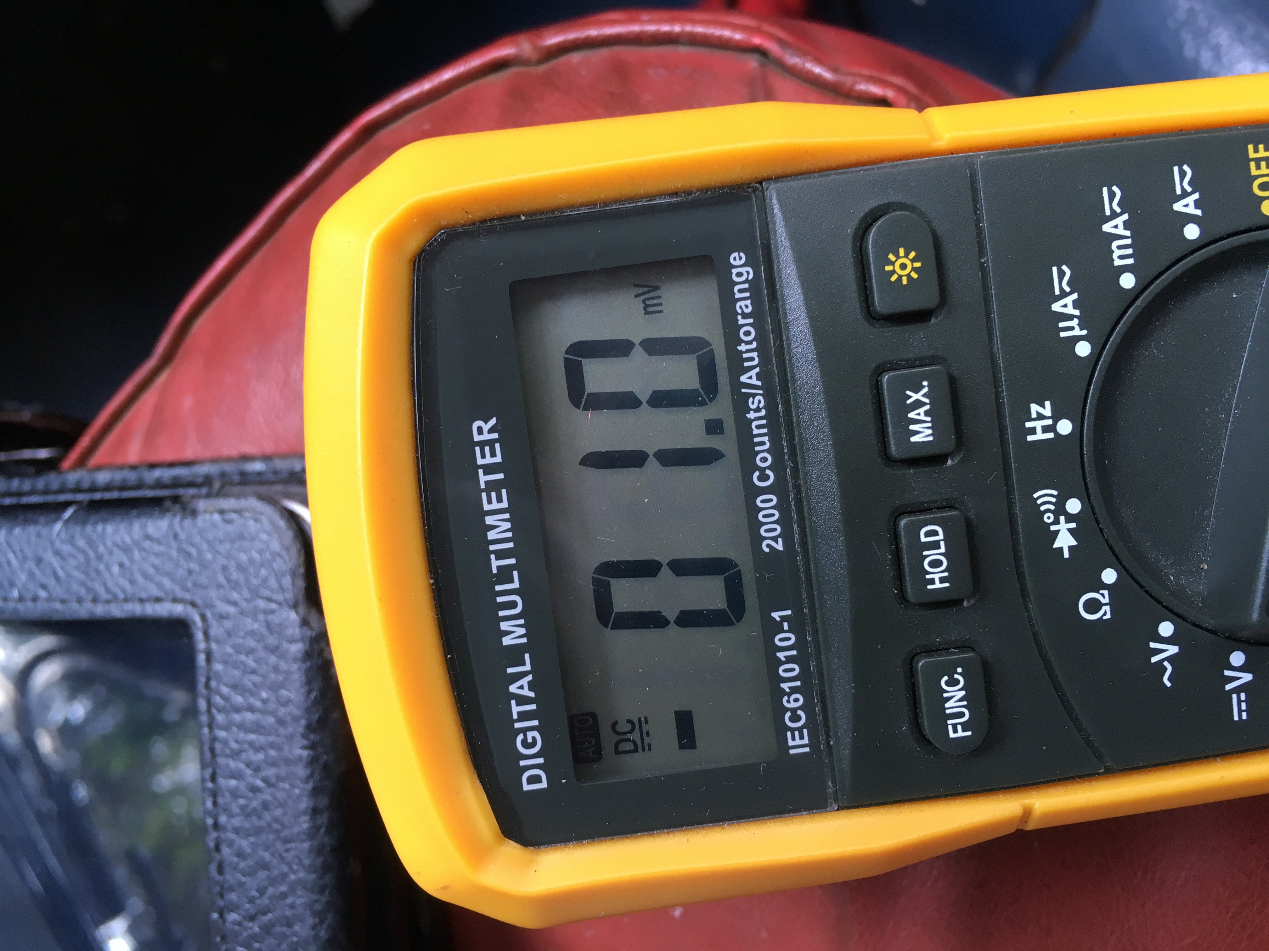 Voltage reading from earthing the stabiliser.