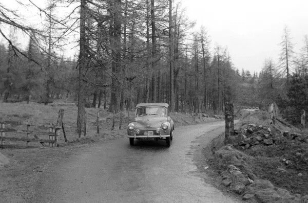 Miss P Spencer and T Rowland Morris Minor Rally Car 1960 Motor Racing.jpg