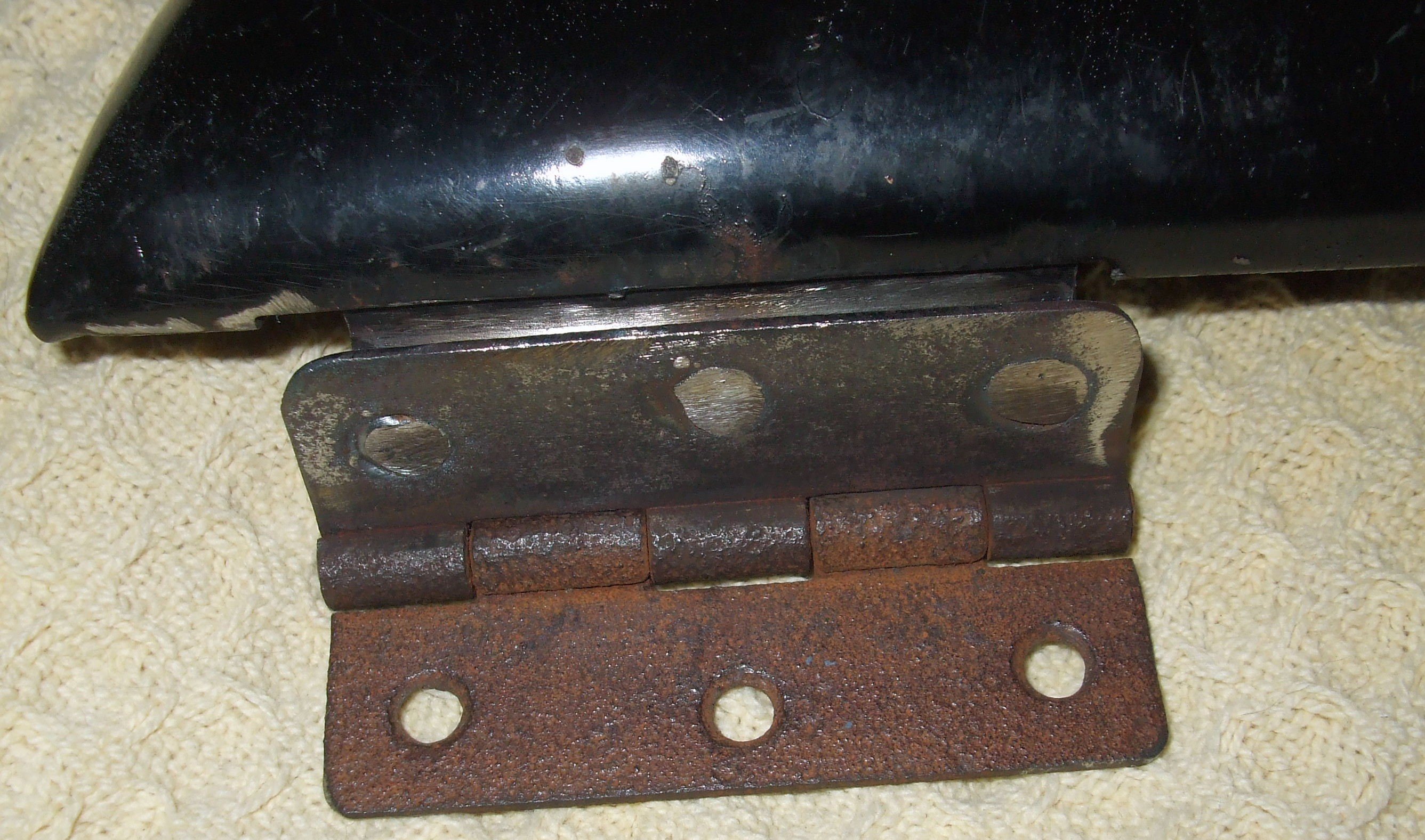 Morris Minor MM or Series 2 glove box lid hinge repair 2.JPG
