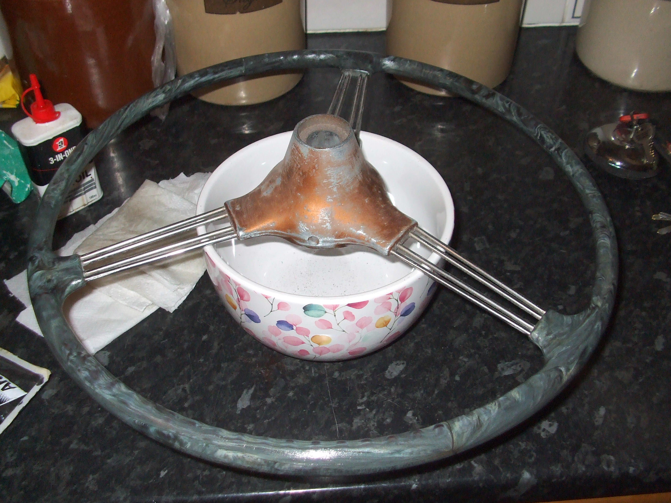Grey Marbled bakelite steering wheel refurb 2.JPG