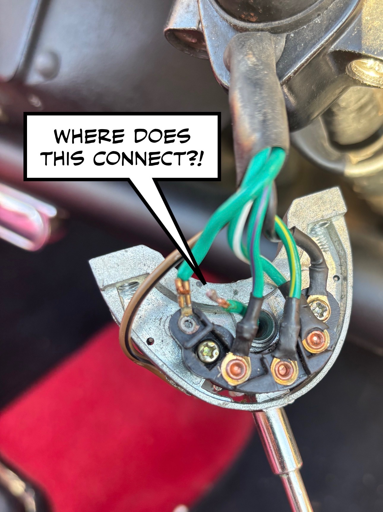 Stalk wiring with errant wire.