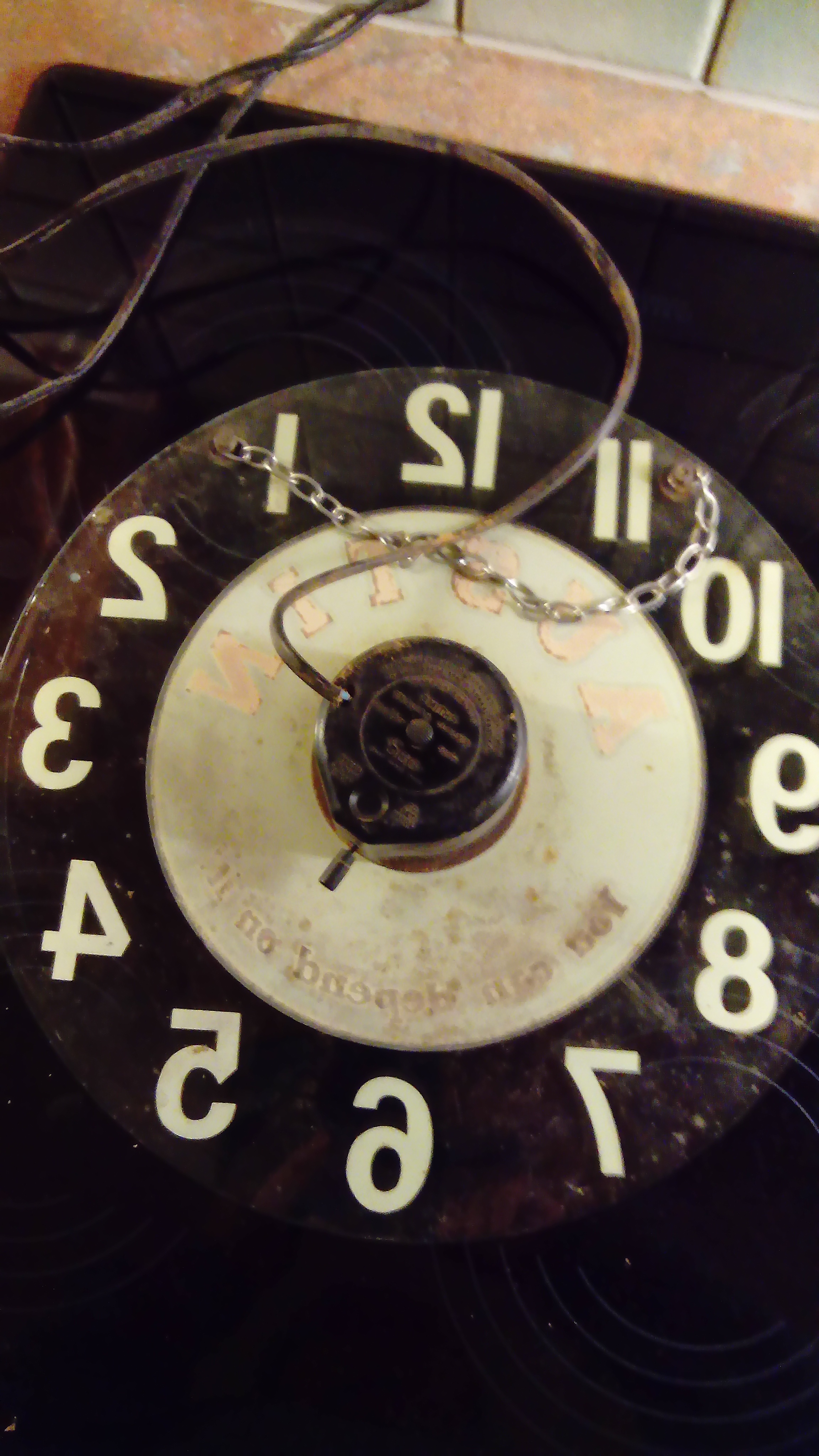 rear of clock