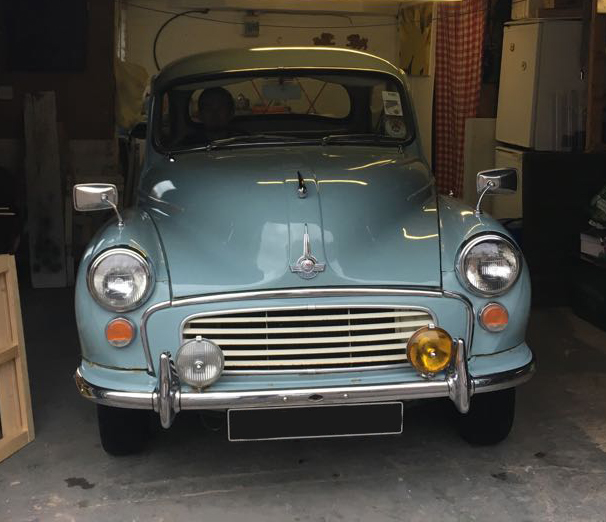 George in the garage for the first time!